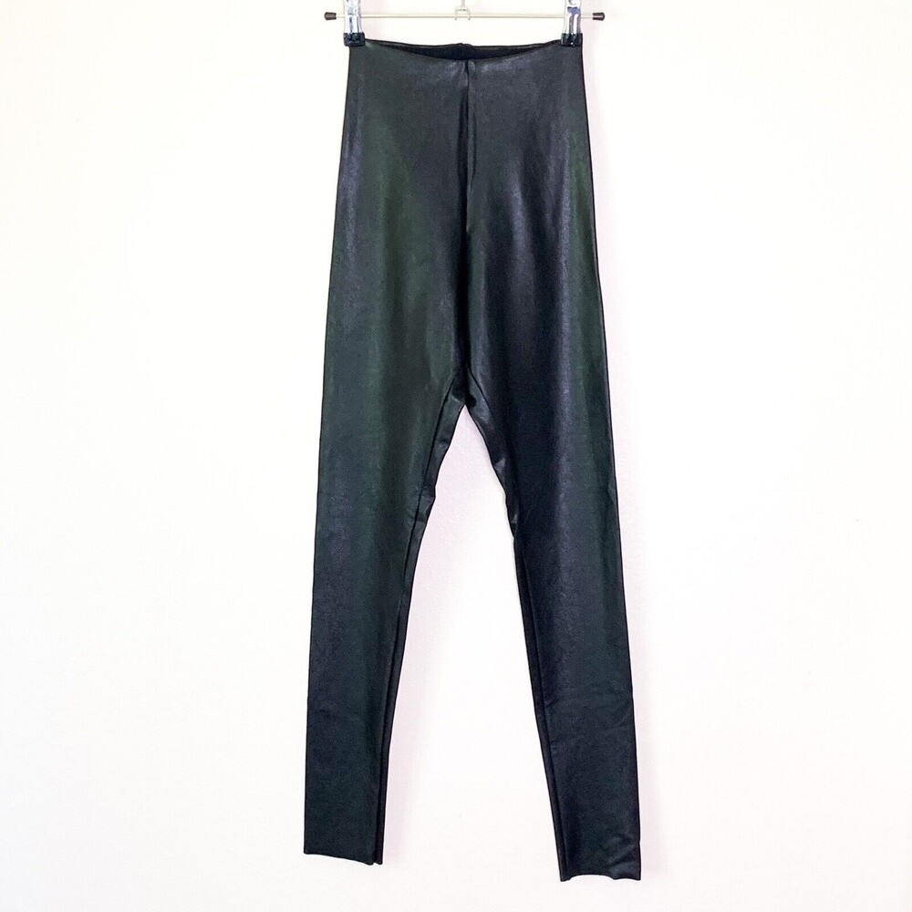 FINAL Commando Faux Leather Leggings XS Black Tummy Shaping Panel